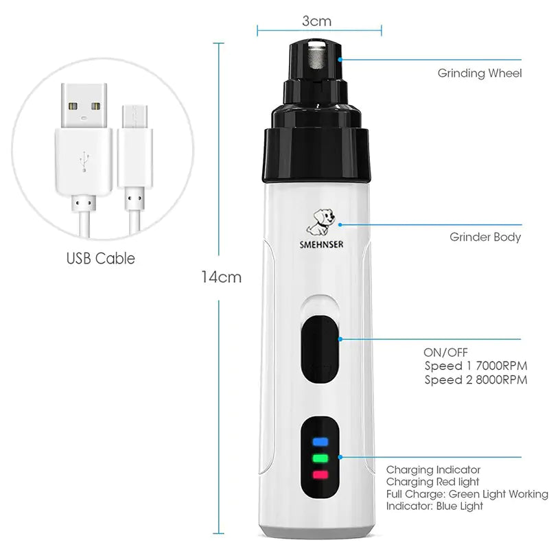 Precision Electric Canine Nail Grooming Device